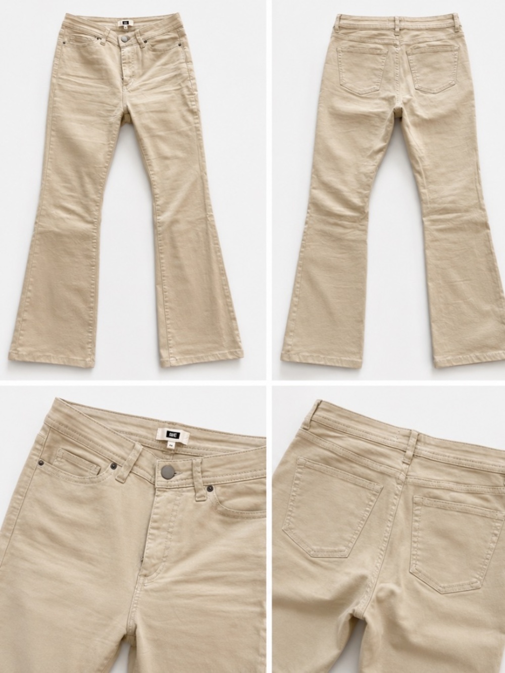 WE Beige High Rise Flare Jeans Pants Size 34